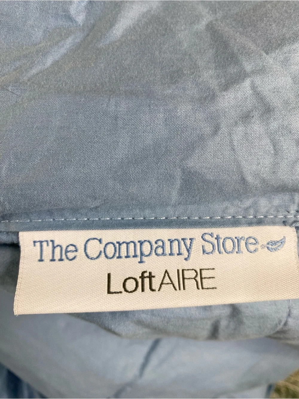 The Company Store Light Blue Box-Stitch Comforter Down Alternative